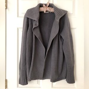 Croft & Barrow Cotton Blend Open Front Cardigan Gray Size XL